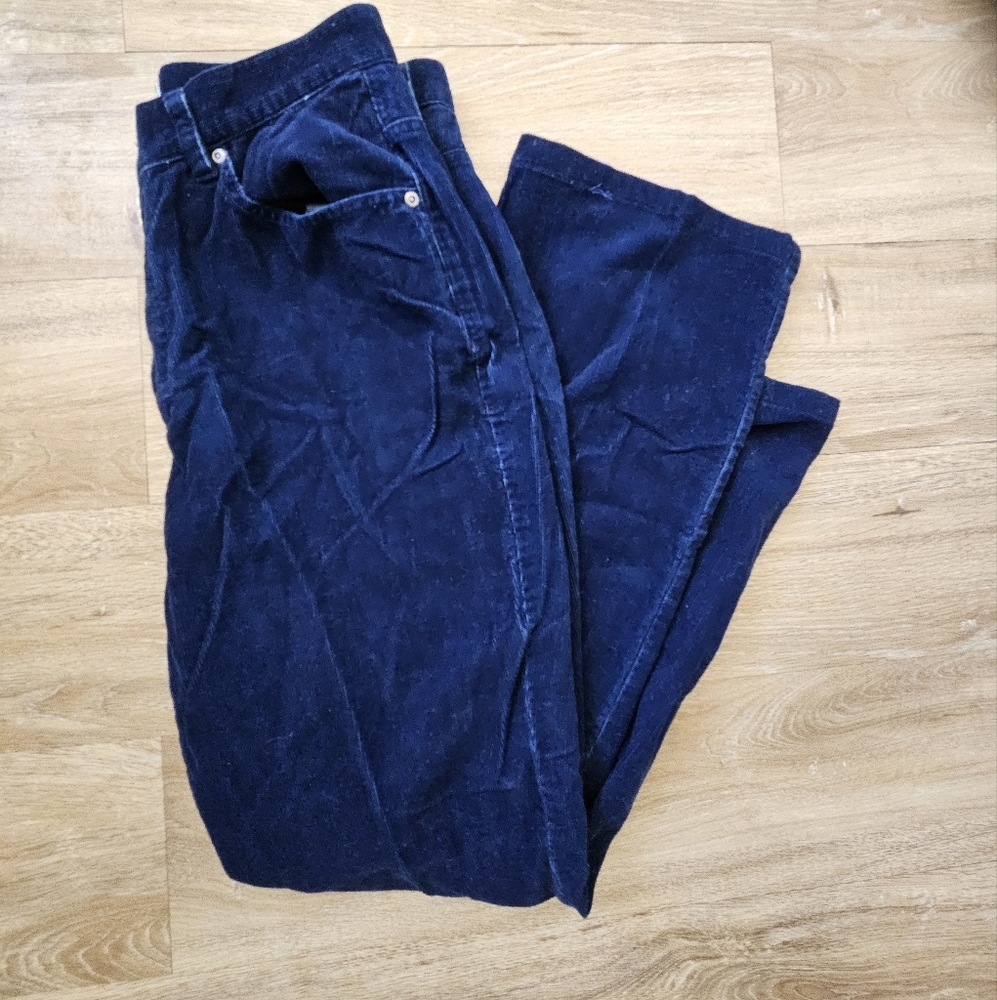 Liz Claiborne Blue Corduroy Jeans 100 Percent Cotto  Size 10 Bootcut